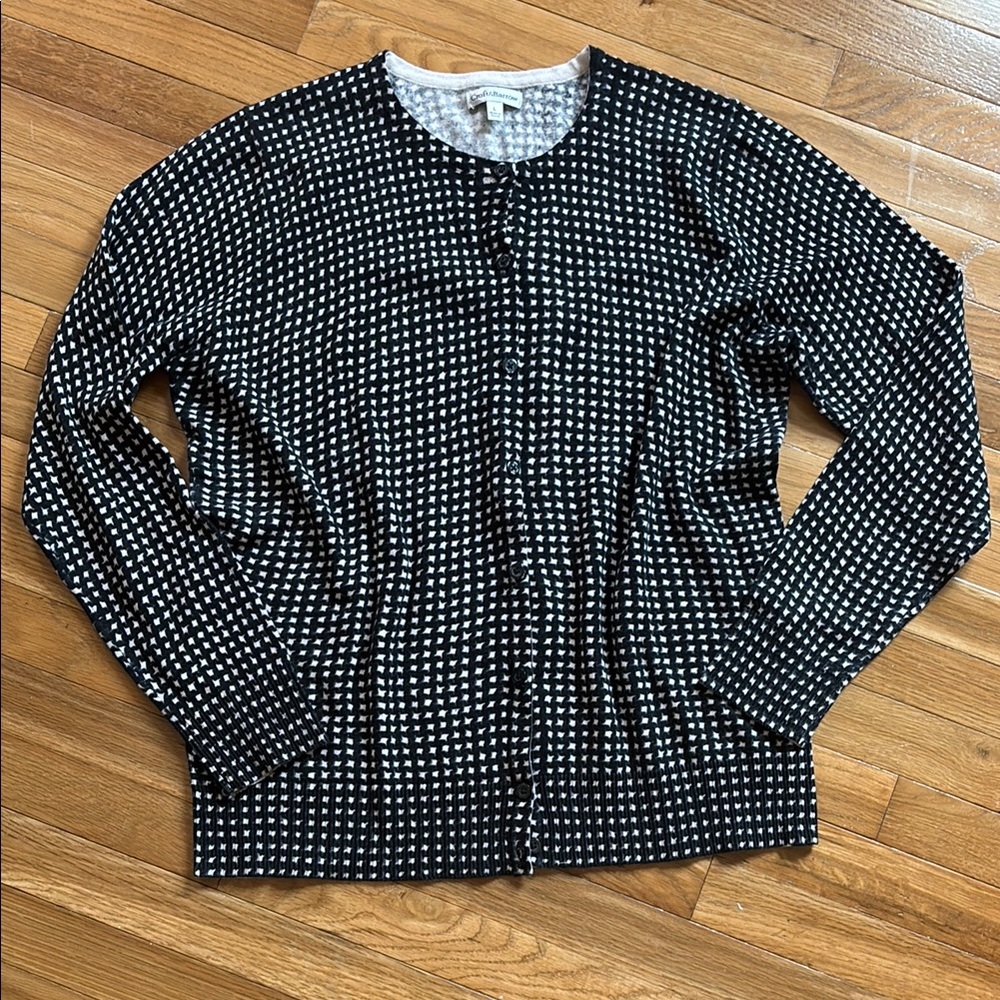Croft & Barrow Black and White Patterned Cardigan